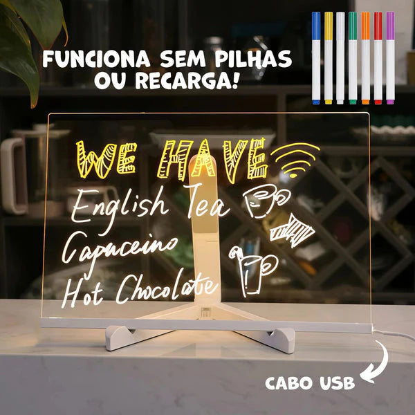 Luminart funciona sem pilhas com cabo USB