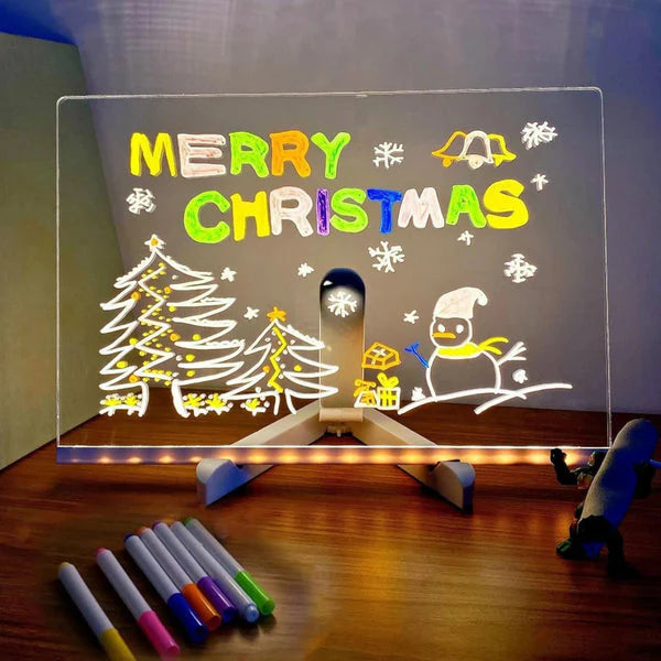 Desenho Merry Christmas no quadro luminoso